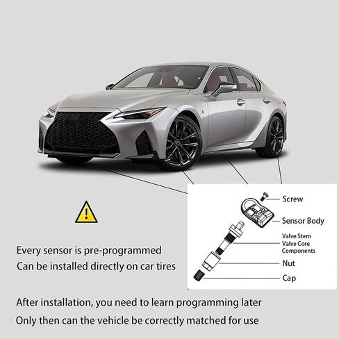 Set of 4 TPMS Tire Pressure Sensors 315MHz Compatible with 2003-2022 Some Lexus Models 2007.9-2015.9 Land Cruiser 2008-2010 Pontiac Vibe Replaces 4260733021 4260733011 426070C010 in Kuwait