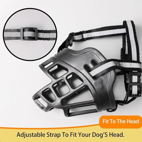 غطاء فم الكلب - غطاء كمامة قابل للتعديل للكلاب، تنفس وشرب مجاني، مادة ناعمة، يمنع الكلاب من الأكل عن طريق الخطأ وإيذاء الآخرين أثناء ممارسة التمارين في الهواء الطلق (S) in Kuwait