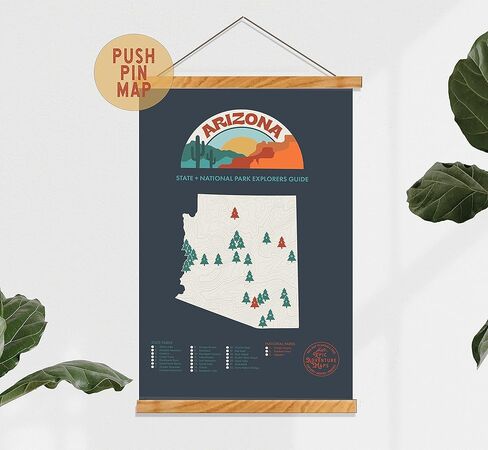 Alaska State Parks Bucket List Poster, Gorgeous Map of Alaska Featuring State and National Parks, Great Travel Alaska Gift, Alaska State Map, 12x18", Alaska Pushpin Map, Christmas Gifts for Men in Kuwait