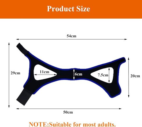 حزام ذقن مضاد للشخير، حزام ذقن للشخير، حزام ذقن للنوم، حزام ذقن CPAP لإبقاء الفم مغلقًا أثناء النوم، حزام ذقن قابل للتعديل وجيد التهوية لمستخدم CPAP (أسود) in Kuwait