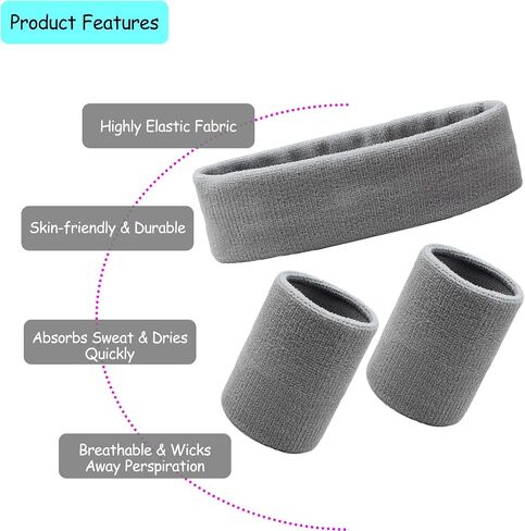 FAVORPACK Men's 3.2-inch High-Performing Sports Wristbands 4-Pack in Saudi Arabia