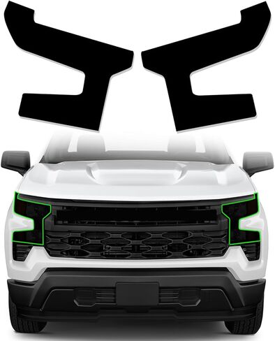 غطاء ملون لأضواء الذيل المدخنة مسبقًا من Mustree مناسب لملحقات Chevy Silverado 2019-2023، صبغات غطاء عاكس الضوء للمصابيح الخلفية مع طبقة لاصقة لامعة من الدخان الداكن (ضوء الذيل) in Kuwait