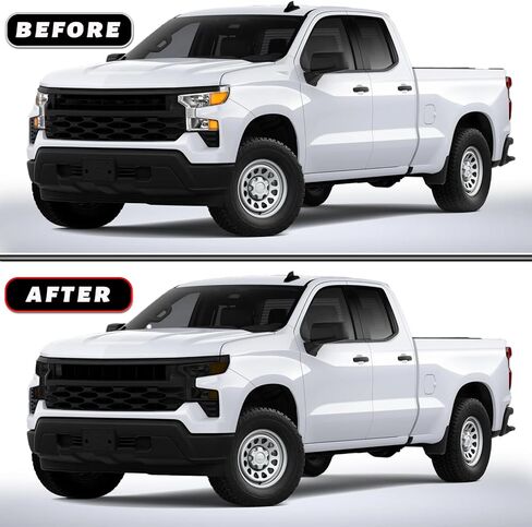 غطاء ملون لأضواء الذيل المدخنة مسبقًا من Mustree مناسب لملحقات Chevy Silverado 2019-2023، صبغات غطاء عاكس الضوء للمصابيح الخلفية مع طبقة لاصقة لامعة من الدخان الداكن (ضوء الذيل) in Kuwait