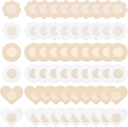 Sibba Breast Covers 60 Pcs Disposable Petals Sticky Breathable Chest Patch No Show Bra Pad Body Coverings Pasties Lingerie Accessories Coverings Fit Women, Travel, Daliy Use in Saudi Arabia