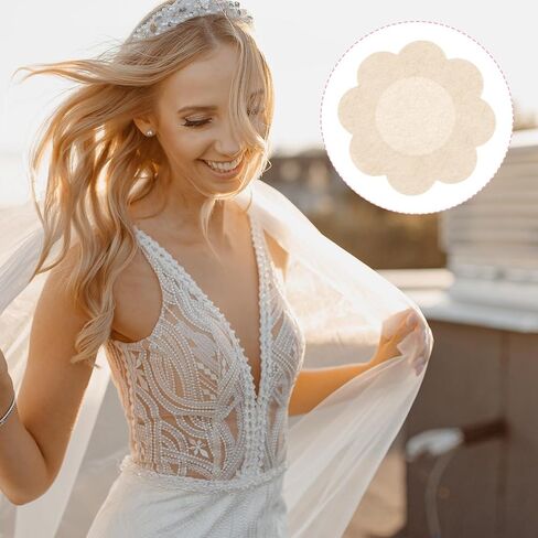 Sibba Breast Covers 60 Pcs Disposable Petals Sticky Breathable Chest Patch No Show Bra Pad Body Coverings Pasties Lingerie Accessories Coverings Fit Women, Travel, Daliy Use in Saudi Arabia
