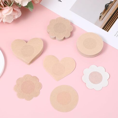 Sibba Breast Covers 60 Pcs Disposable Petals Sticky Breathable Chest Patch No Show Bra Pad Body Coverings Pasties Lingerie Accessories Coverings Fit Women, Travel, Daliy Use in Saudi Arabia