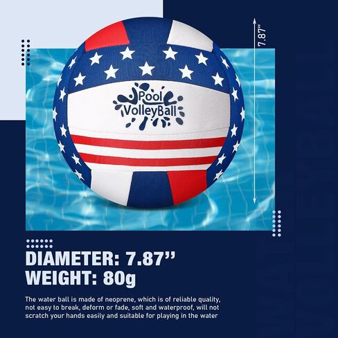 Honoson 3 Pcs Neoprene Inflatable Swimming Pool Volleyballs, 7.9" Diameter, Waterproof Outdoor Volleyballs with Pump in Saudi Arabia