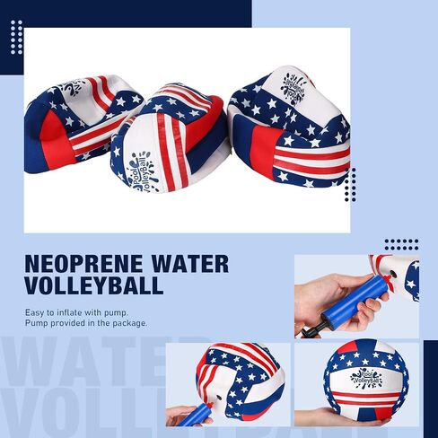 Honoson 3 Pcs Neoprene Inflatable Swimming Pool Volleyballs, 7.9" Diameter, Waterproof Outdoor Volleyballs with Pump in Saudi Arabia