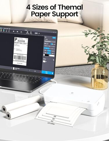 طابعة Phomemo S821 الحرارية بدون حبر، طابعة لاسلكية واي فاي 2.4 جيجا هرتز تدعم 8.5 بوصة × 11 بوصة ورق لف حراري أمريكي/A4/A5/B5، طابعة مدمجة تدعم الهواتف وأجهزة الكمبيوتر، طابعة محمولة للاستخدام المنزلي والمكتب in Kuwait