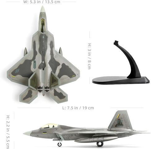 NUOTIE F22 Raptor 1/100 مقياس Diecast Metal Fighter Jet نموذج الشبح القتالية طائرة سلاح الجو نموذج سبيكة الطائرة مع حامل للمجموعات العسكرية للبالغين أو الهدايا (FF 03046) in Kuwait