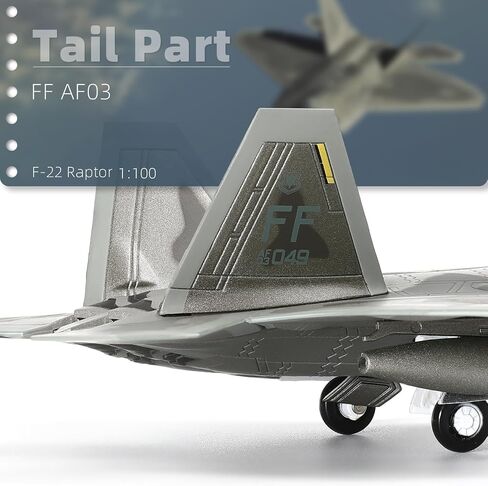 NUOTIE F22 Raptor 1/100 مقياس Diecast Metal Fighter Jet نموذج الشبح القتالية طائرة سلاح الجو نموذج سبيكة الطائرة مع حامل للمجموعات العسكرية للبالغين أو الهدايا (FF 03046) in Kuwait