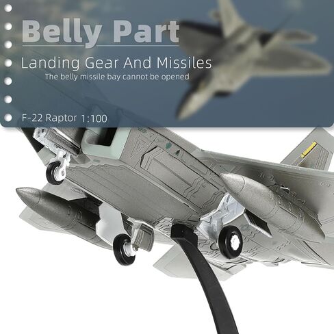 NUOTIE F22 Raptor 1/100 مقياس Diecast Metal Fighter Jet نموذج الشبح القتالية طائرة سلاح الجو نموذج سبيكة الطائرة مع حامل للمجموعات العسكرية للبالغين أو الهدايا (FF 03046) in Kuwait