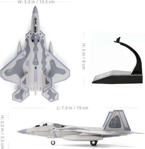 NUOTIE F22 Raptor 1/100 مقياس Diecast Metal Fighter Jet نموذج الشبح القتالية طائرة سلاح الجو نموذج سبيكة الطائرة مع حامل للمجموعات العسكرية للبالغين أو الهدايا (FF 03046) in Kuwait