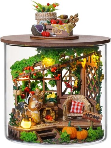 LQQ Dollhouse Miniature DIY House Kit Creative Room Dream Bottle Series with Furniture for Children's Gift (Fairytale Garden) in Saudi Arabia