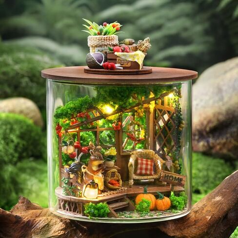 LQQ Dollhouse Miniature DIY House Kit Creative Room Dream Bottle Series with Furniture for Children's Gift (Fairytale Garden) in Saudi Arabia