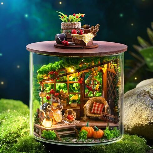 LQQ Dollhouse Miniature DIY House Kit Creative Room Dream Bottle Series with Furniture for Children's Gift (Fairytale Garden) in Saudi Arabia