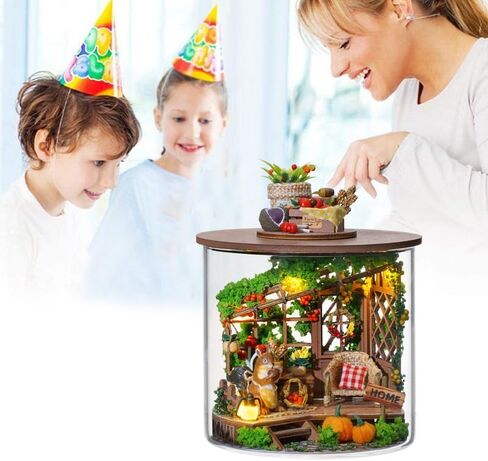 LQQ Dollhouse Miniature DIY House Kit Creative Room Dream Bottle Series with Furniture for Children's Gift (Fairytale Garden) in Saudi Arabia