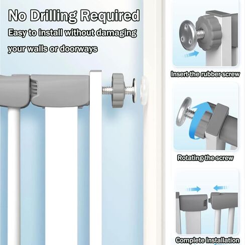 بوابة للحيوانات الأليفة للقطط بطول 59 بوصة من SHYUJAJIE للمدخل، 30.31 بوصة - 44.07 بوصة بوابة للحيوانات الأليفة ذات إغلاق تلقائي، بوابات آمنة للحيوانات الأليفة للسلالم والمدخل والمنزل (59 بوصة) in Kuwait