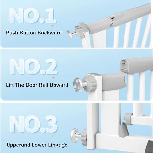 بوابة للحيوانات الأليفة للقطط بطول 59 بوصة من SHYUJAJIE للمدخل، 30.31 بوصة - 44.07 بوصة بوابة للحيوانات الأليفة ذات إغلاق تلقائي، بوابات آمنة للحيوانات الأليفة للسلالم والمدخل والمنزل (59 بوصة) in Kuwait
