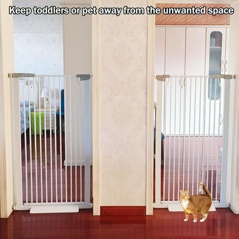 بوابة للحيوانات الأليفة للقطط بطول 59 بوصة من SHYUJAJIE للمدخل، 30.31 بوصة - 44.07 بوصة بوابة للحيوانات الأليفة ذات إغلاق تلقائي، بوابات آمنة للحيوانات الأليفة للسلالم والمدخل والمنزل (59 بوصة) in Kuwait