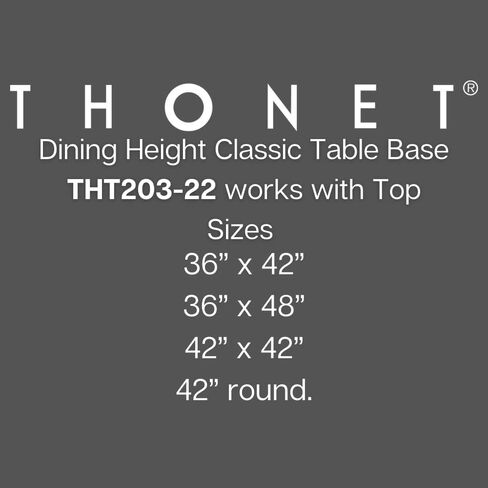 قاعدة طاولة معدنية بارتفاع طاولة طعام THONET 22 عرض × 30 عمق × 28.5 ارتفاع | قاعدة الطاولة المصنوعة من الحديد الزهر مثالية للمطاعم والمقاهي والحانات ومناطق الصالة والمنزل والمزيد| THT203-2230 صنع في أمريكا الشمالية in Kuwait