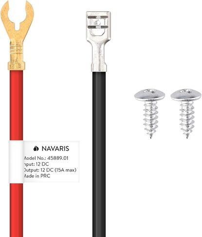ولاعة سجائر للدراجات النارية من Navaris Universal مقاومة للماء - 12 فولت ولاعة سجائر للسيارة وقارب ودراجة نارية ومقبس طاقة واحد مع كابل (أسود) in Saudi Arabia