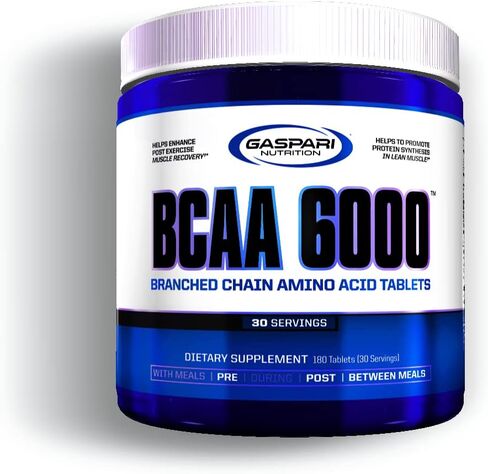 Gaspari Nutrition، BCAA 6000، أقراص الأحماض الأمينية ذات السلاسل المتفرعة، تقلل من آلام العضلات والتعب، وتحسن أداء الرياضات الهوائية واللاهوائية (30 حصة) in Kuwait