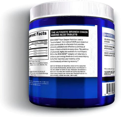 Gaspari Nutrition، BCAA 6000، أقراص الأحماض الأمينية ذات السلاسل المتفرعة، تقلل من آلام العضلات والتعب، وتحسن أداء الرياضات الهوائية واللاهوائية (30 حصة) in Kuwait