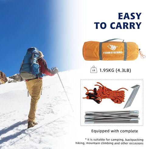Arctic Lemmings 7.2 × 4 × 4 Feet Single Backpack Tent, Waterproof Camping and Hiking Tent can be Used by One Person, Light and Durable in Saudi Arabia