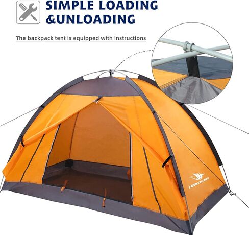 Arctic Lemmings 7.2 × 4 × 4 Feet Single Backpack Tent, Waterproof Camping and Hiking Tent can be Used by One Person, Light and Durable in Saudi Arabia
