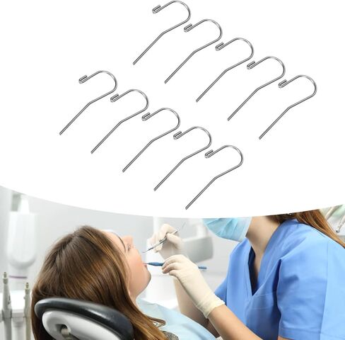 10pcs Endodontic Locator Accessories Dental Apex Lip Hooks Parts, Curved Design, Stainless Steel for Easy Checking and Simple Carry in Saudi Arabia