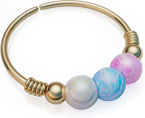 Gold Cartilage Earring Opal Jewelry – 14K Gold Filled Cartilage Piercing Ring For Woman – 24G 8mm Ring 2mm White Blue Pink Opals – Cute GIFT For Birthday Mother's Day anniversary - Gift Wrap-Ready in Saudi Arabia