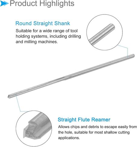 CoCud Chucking Reamer, 1.2mm Cutting Diameter 3 Flutes, C3/ K10 Tungsten Carbide Milling Cutter - (Applications: for Aluminum Copper Plastic Wood), 2-Pieces in Saudi Arabia