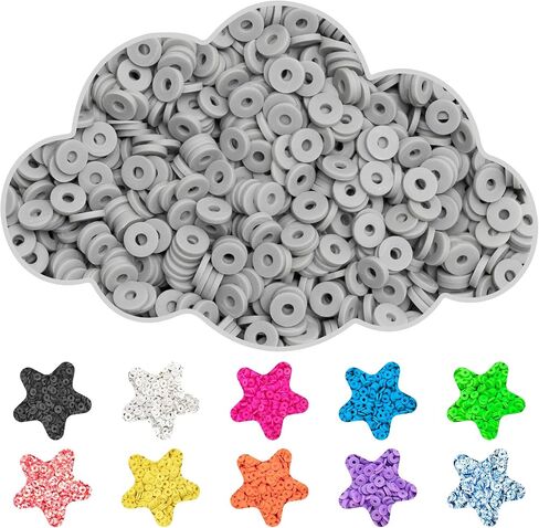 Clay Beads, 20 Colors Clay Heishi Beads Kit for Bracelets Making, Flat Round Polymer Heishi Beads for DIY Jewelry Making in Saudi Arabia