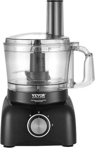 VEVOR Food Processor, 7 Cup Small Vegetable Chopper for Dough, Shredding, Slicing, Electric Meat Processors with 2 in1 Reversible SUS Disc, Large Feed Chute & Pusher, 2 Speed and Pulse for Home Use in Saudi Arabia