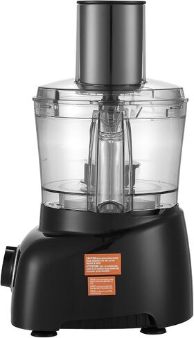VEVOR Food Processor, 7 Cup Small Vegetable Chopper for Dough, Shredding, Slicing, Electric Meat Processors with 2 in1 Reversible SUS Disc, Large Feed Chute & Pusher, 2 Speed and Pulse for Home Use in Saudi Arabia