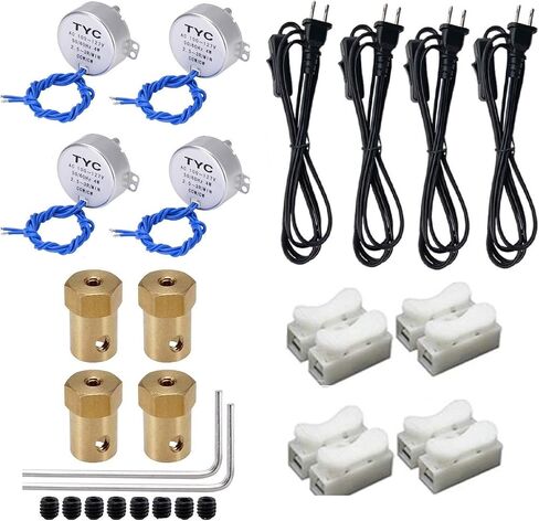 4PCS Synchronous Synchron Motor Turntable Motor Electric Synchron Motor For Cup Turner,cuptisserie,Tumbler Cup Rotator with 7mm Flexible Coupling 50/60Hz AC100~127V CCW/CW 4W(2.5-3R) in Saudi Arabia