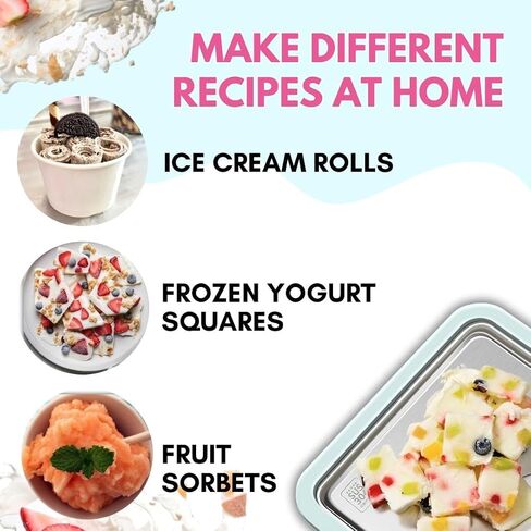 2 Pcs Rolled Ice Cream Machine & 4 Ice Cream Bowls | Instant Rolled Ice Cream Maker | Ice Cream Roll Maker | Rolled Ice Cream Maker | Ice Cream Machines | Ice Cream Cold Plate | Frozen Yogurt Machine in Saudi Arabia