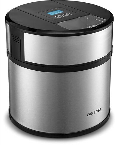 ماكينة صنع الآيس كريم والزبادي المجمد والأشربة من جورميا مع مؤقت رقمي، 3 مكاييل، كتاب طبخ إضافي، فضي in Kuwait