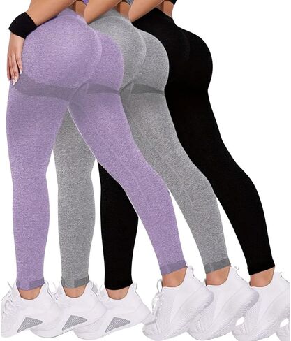 MOOVIAMS 3-Piece Tie Dye Butt Lifting Leggings for Women Seamless Workout Legging Set High Waisted Tummy Control Yoga Pants in Saudi Arabia