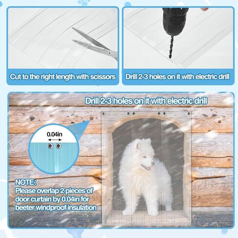 2 Rolls Dog Door Replacement Flaps DIY Plastic Vinyl Strip for Cat House Doghouse Safe Easy to Cut Install Transparent Door Curtain for Kennel Clear Pet Door Flap, 4.9 ft x 7.2 Inch (Blue) in Saudi Arabia