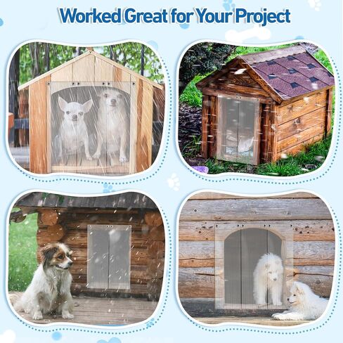 2 Rolls Dog Door Replacement Flaps DIY Plastic Vinyl Strip for Cat House Doghouse Safe Easy to Cut Install Transparent Door Curtain for Kennel Clear Pet Door Flap, 4.9 ft x 7.2 Inch (Blue) in Saudi Arabia