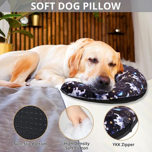Pedobi Dog Claming Pillow for Large Dogs, Ultra Soft Dog Neck Pillow Improve Anxiety Relief Sleeping Improve, Machine Washable Pet Pillow for Dogs & Cats, Pet Calming Toy (18"x12"x4") Black in Saudi Arabia