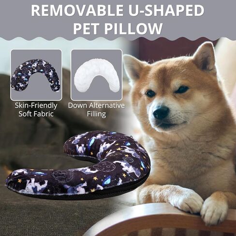 Pedobi Dog Claming Pillow for Large Dogs, Ultra Soft Dog Neck Pillow Improve Anxiety Relief Sleeping Improve, Machine Washable Pet Pillow for Dogs & Cats, Pet Calming Toy (18"x12"x4") Black in Saudi Arabia