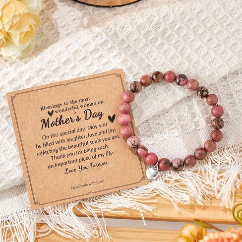 Shonyin Mothers Day Gifts for Mom from Daughter, Natural Stone Bracelet for Mom Daughter Nana Grandma Bonus Mom New Mom Mimi Sister Aunt Grammy Gigi Friends Abuela in Kuwait