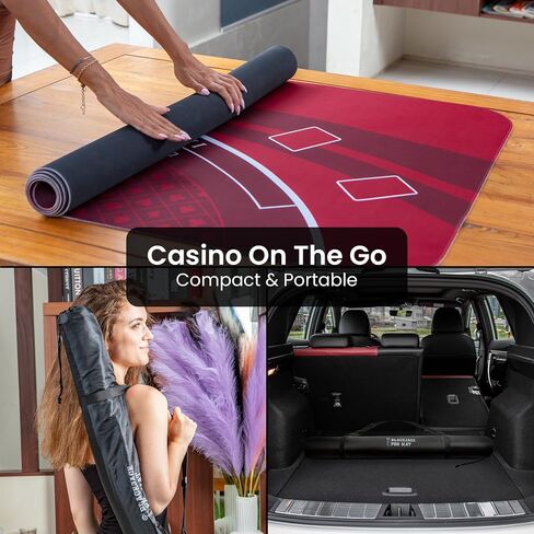 70" X 35" Blackjack Mat - Smooth, Water-Resistant, and Non-Slip Blackjack Table Mat Made of 3mm Rubber - Get Your Blackjack Games Going Anywhere with The Included Carrying Bag (Green) in Saudi Arabia