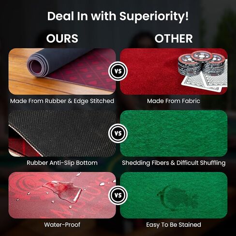 70" X 35" Blackjack Mat - Smooth, Water-Resistant, and Non-Slip Blackjack Table Mat Made of 3mm Rubber - Get Your Blackjack Games Going Anywhere with The Included Carrying Bag (Green) in Saudi Arabia