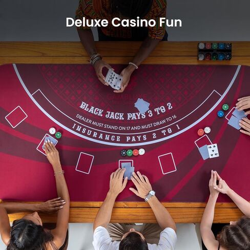 70" X 35" Blackjack Mat - Smooth, Water-Resistant, and Non-Slip Blackjack Table Mat Made of 3mm Rubber - Get Your Blackjack Games Going Anywhere with The Included Carrying Bag (Green) in Saudi Arabia