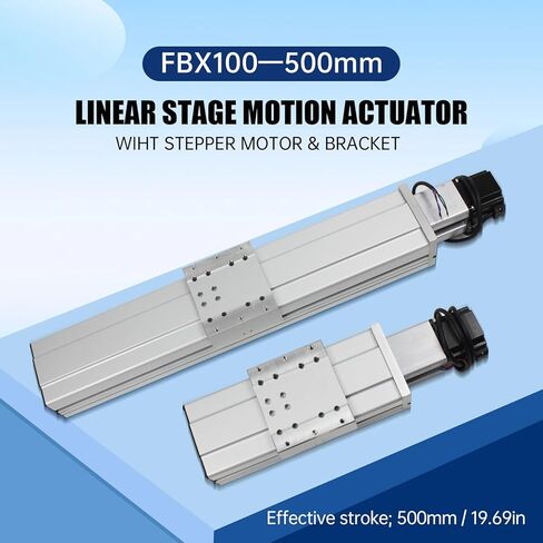 RATTMMOTOR FBX100-600mm Heavy CNC Linear Actuator Kit, Aluminum Alloy Fully Enclosed Linear Motion Stage Actuator Double Linear Slide Rail X Y Z Axis Linear Slide Table Linear Motion Guide for CNC in Kuwait