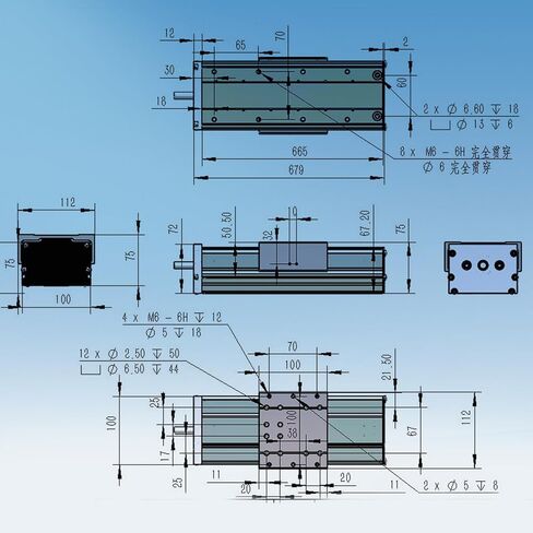 RATTMMOTOR FBX100-600mm Heavy CNC Linear Actuator Kit, Aluminum Alloy Fully Enclosed Linear Motion Stage Actuator Double Linear Slide Rail X Y Z Axis Linear Slide Table Linear Motion Guide for CNC in Kuwait